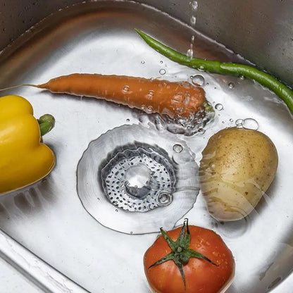 Rvs gootsteenafvoerzeef met 3-in-1 geurfilter