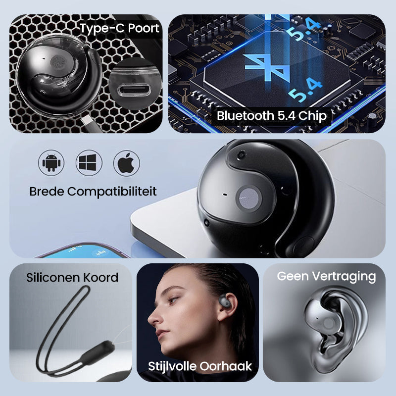 Draadloze bluetooth taalvertaler oordopjes met oplaadcase