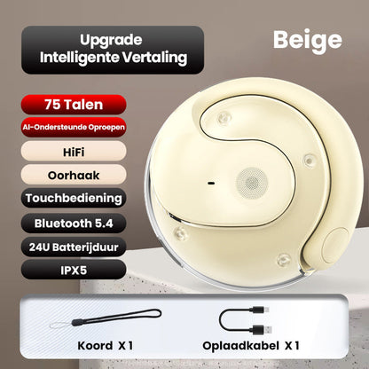 Draadloze bluetooth taalvertaler oordopjes met oplaadcase