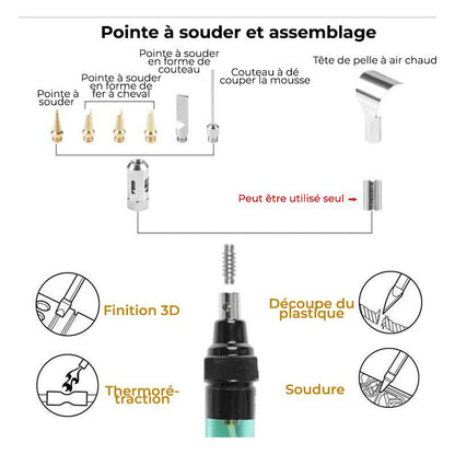 Draagbare gassoldeerbout met instelbare temperatuur