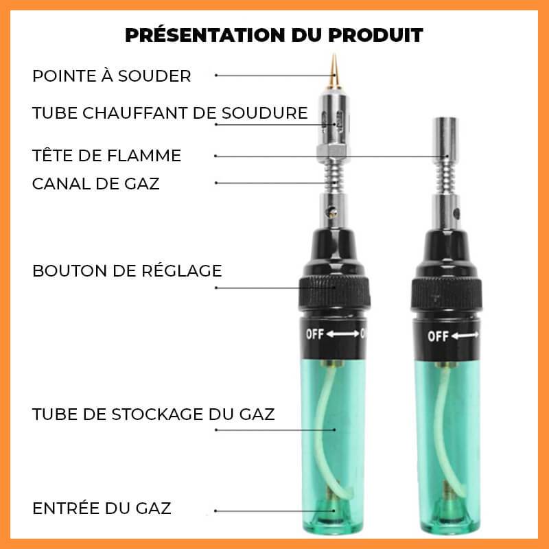 Draagbare gassoldeerbout met instelbare temperatuur