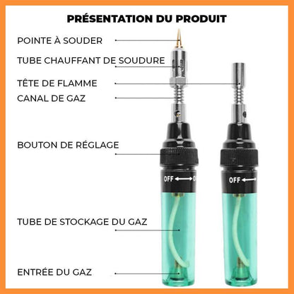 Draagbare gassoldeerbout met instelbare temperatuur