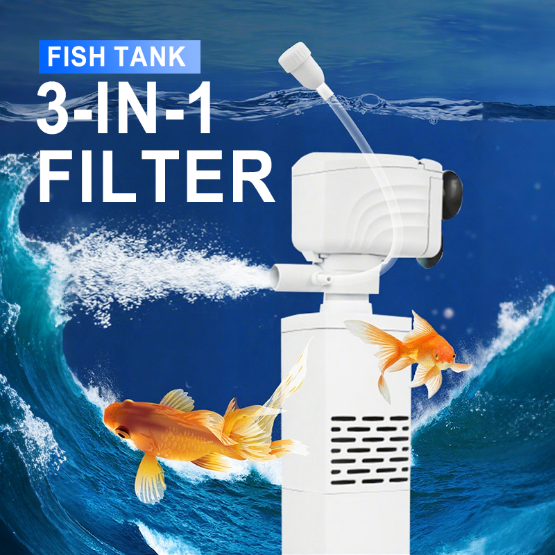 3-in-1 Aquariumfilter met Zuurstoftoevoer en Waterpomp