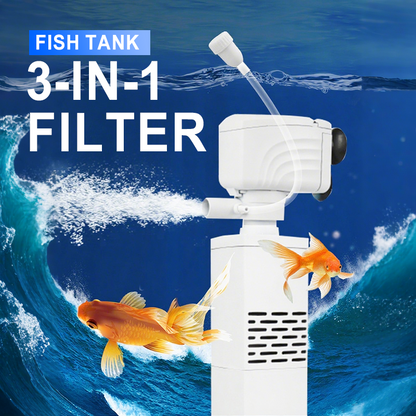 3-in-1 Aquariumfilter met Zuurstoftoevoer en Waterpomp