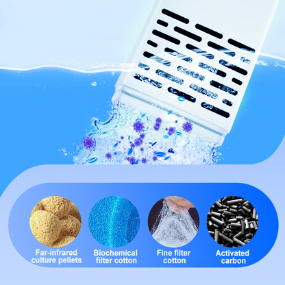 3-in-1 Aquariumfilter met Zuurstoftoevoer en Waterpomp