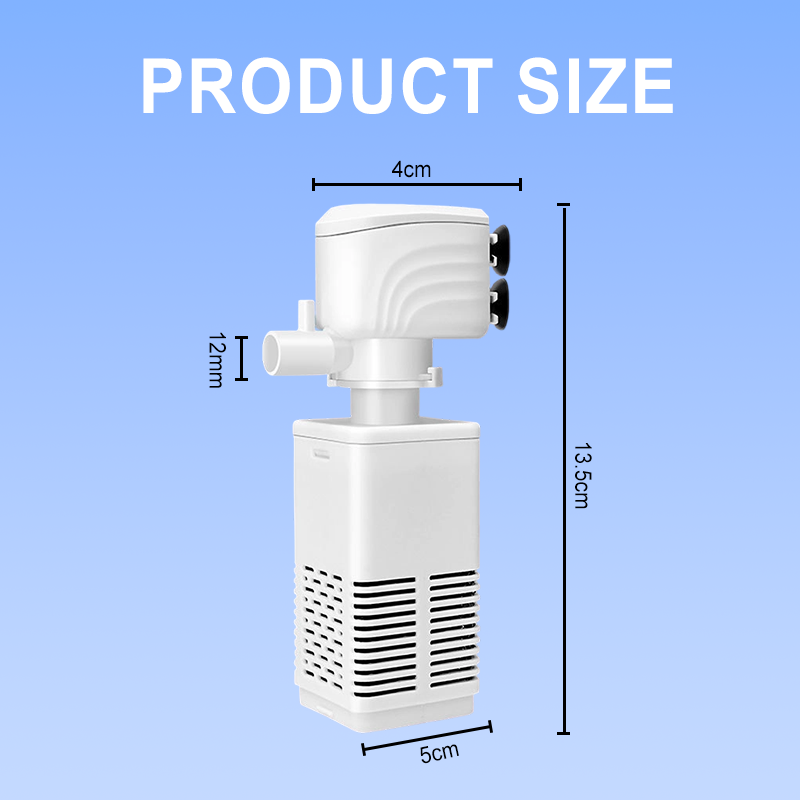 3-in-1 Aquariumfilter met Zuurstoftoevoer en Waterpomp