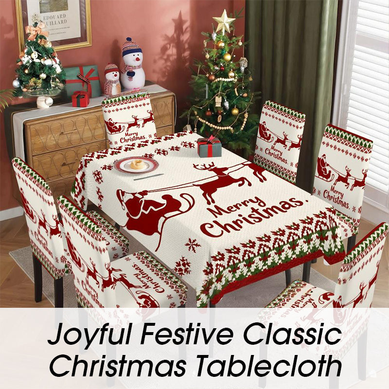 Feestelijk kersttafelkleed met klassieke print