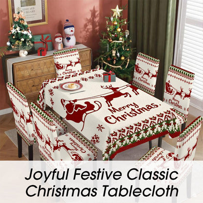 Feestelijk kersttafelkleed met klassieke print