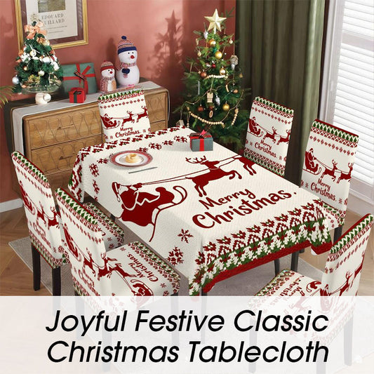 Feestelijk kersttafelkleed met klassieke print