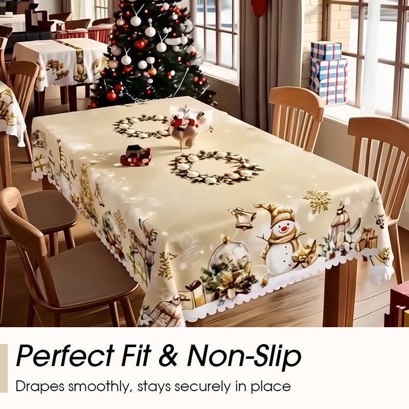 Feestelijk kersttafelkleed met klassieke print