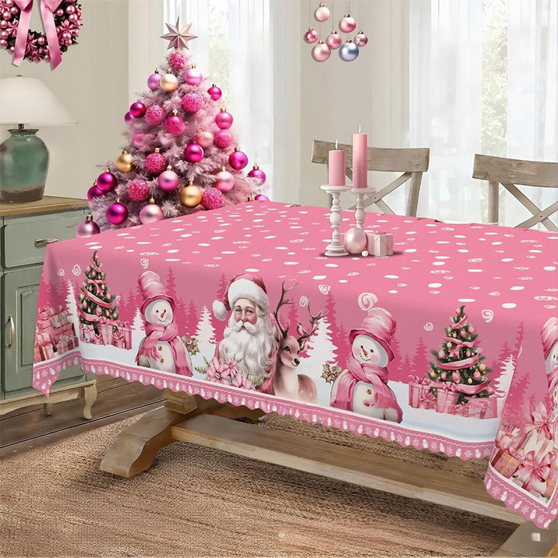 Feestelijk kersttafelkleed met klassieke print