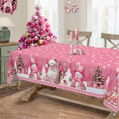 Feestelijk kersttafelkleed met klassieke print