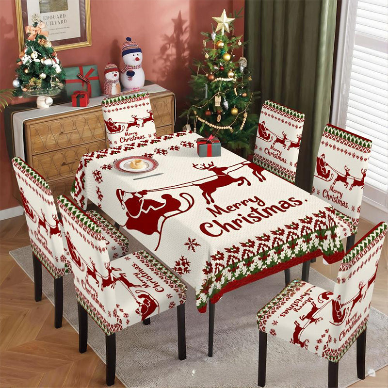 Feestelijk kersttafelkleed met klassieke print