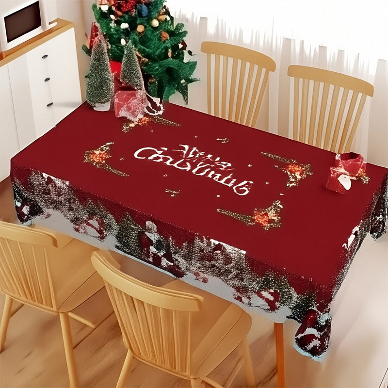 Feestelijk kersttafelkleed met klassieke print