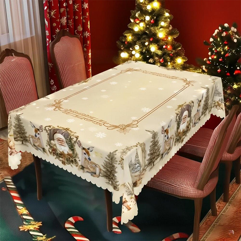 Feestelijk kersttafelkleed met klassieke print