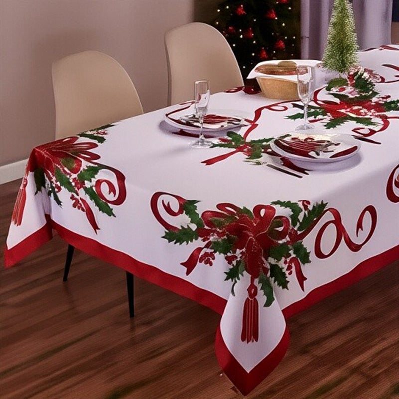 Feestelijk kersttafelkleed met klassieke print