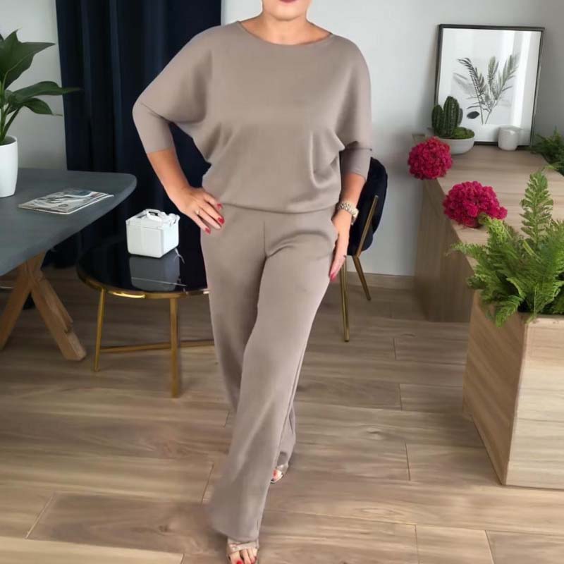 Elegante driedelige dames set met lang vest top en broek