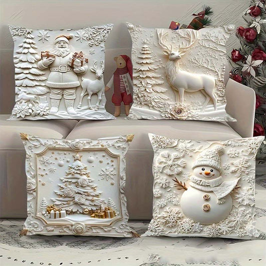 Kerst kussensloop set met feestelijke print | LEA0317873C01A1