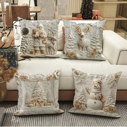 Kerst kussensloop set met feestelijke print | LEA0317873C01A1