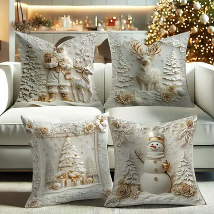 Kerst kussensloop set met feestelijke print | LEA0317873C01A1