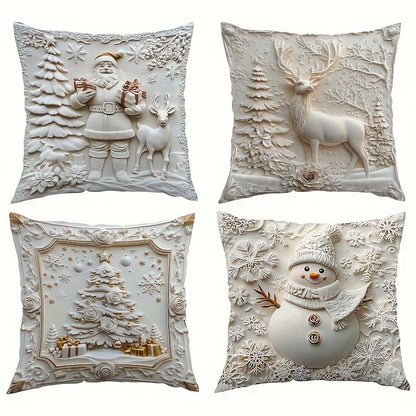 Kerst kussensloop set met feestelijke print | LEA0317873C01A1