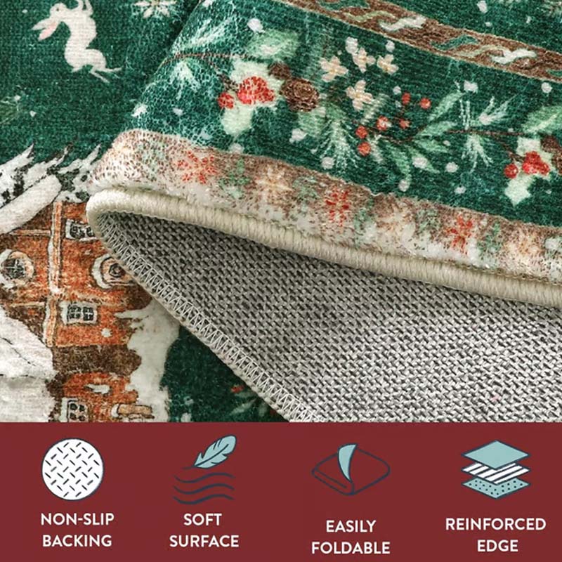 Zacht kerstvloerkleed met antislip