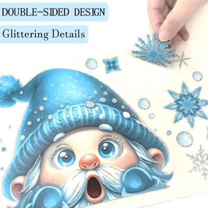 Glitterende kerstraamstickers met dubbelzijdig ontwerp