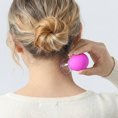 Glazen vacuüm massagecup met siliconen balg