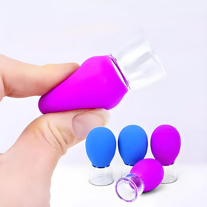 Glazen vacuüm massagecup met siliconen balg