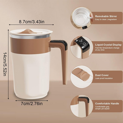 Slimme zelfroerende koffiemok van 400 ml met LCD-display