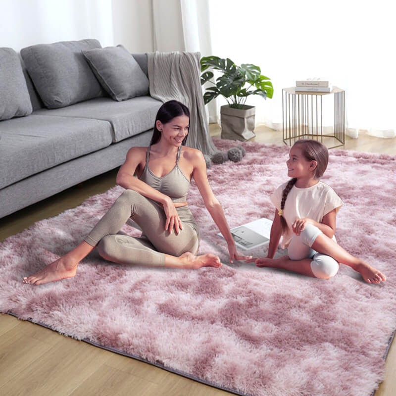 Pluche vloerkleed met kleurverloop en antislip