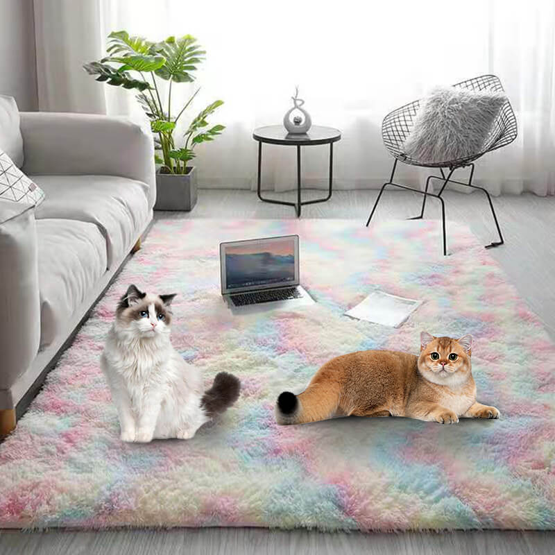 Pluche vloerkleed met kleurverloop en antislip