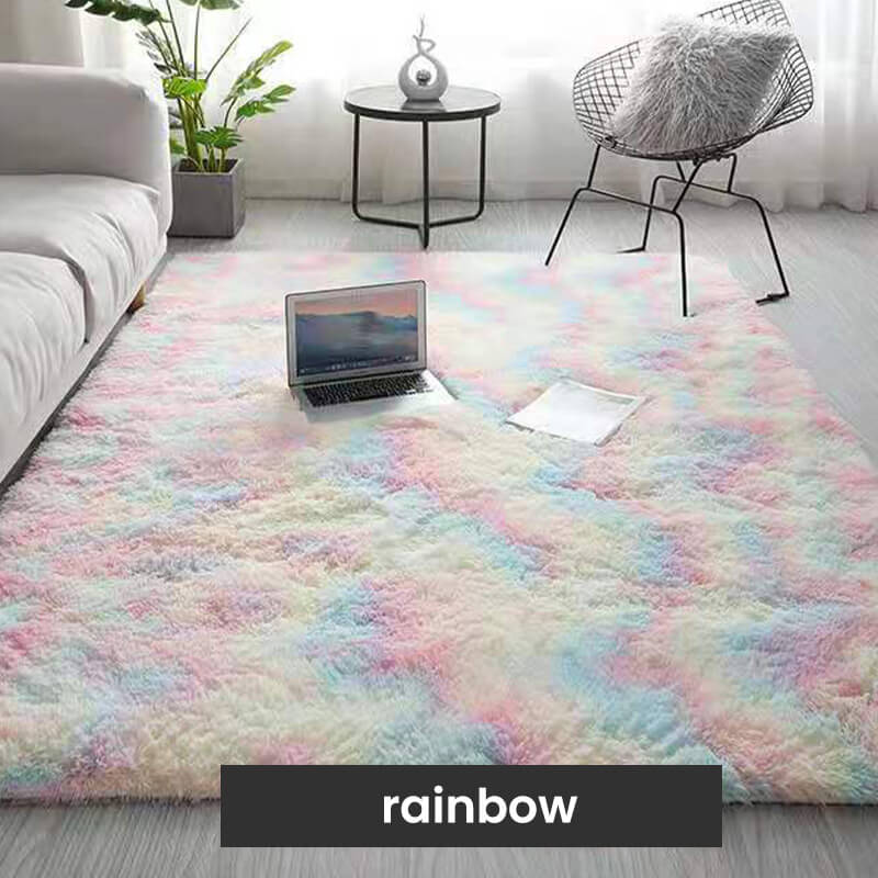 Pluche vloerkleed met kleurverloop en antislip