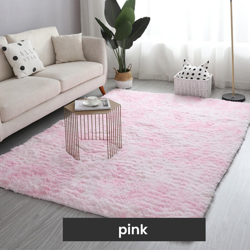 Pluche vloerkleed met kleurverloop en antislip