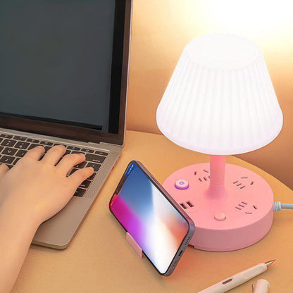 Tafellamp met USB-poort en stopcontact