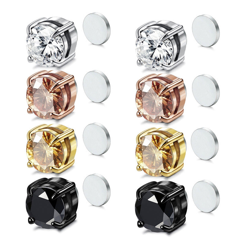 Magnetische zirkoon oorbellen zonder piercing