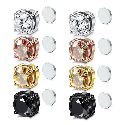 Magnetische zirkoon oorbellen zonder piercing