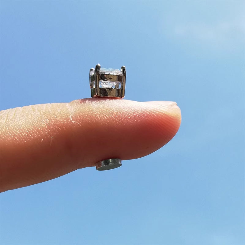 Magnetische zirkoon oorbellen zonder piercing