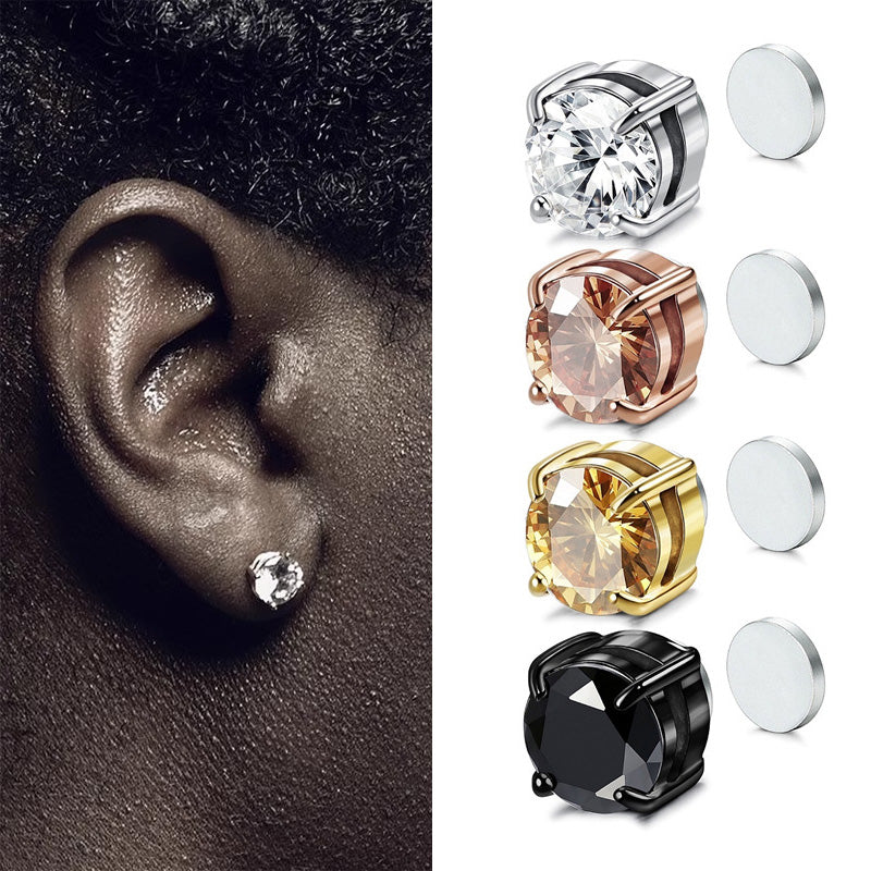 Magnetische zirkoon oorbellen zonder piercing