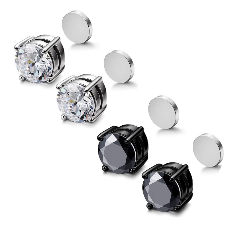 Magnetische zirkoon oorbellen zonder piercing