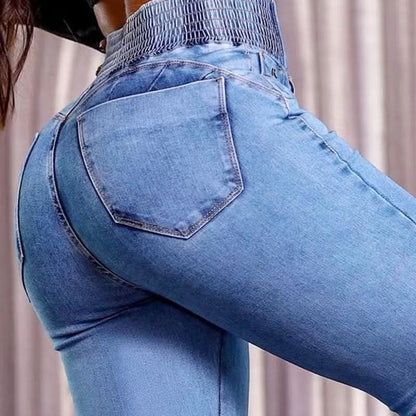 Dames flare stretch jeans met hoge taille | LF10286276C01S