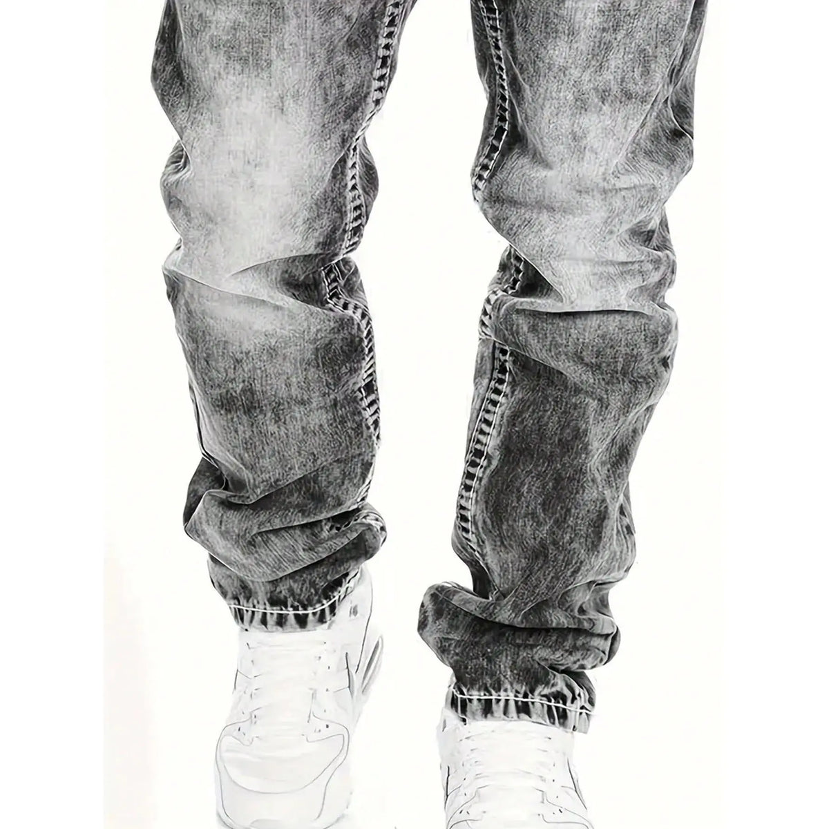 Herenjeans met rechte pijpen en vintage wassing