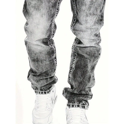 Herenjeans met rechte pijpen en vintage wassing