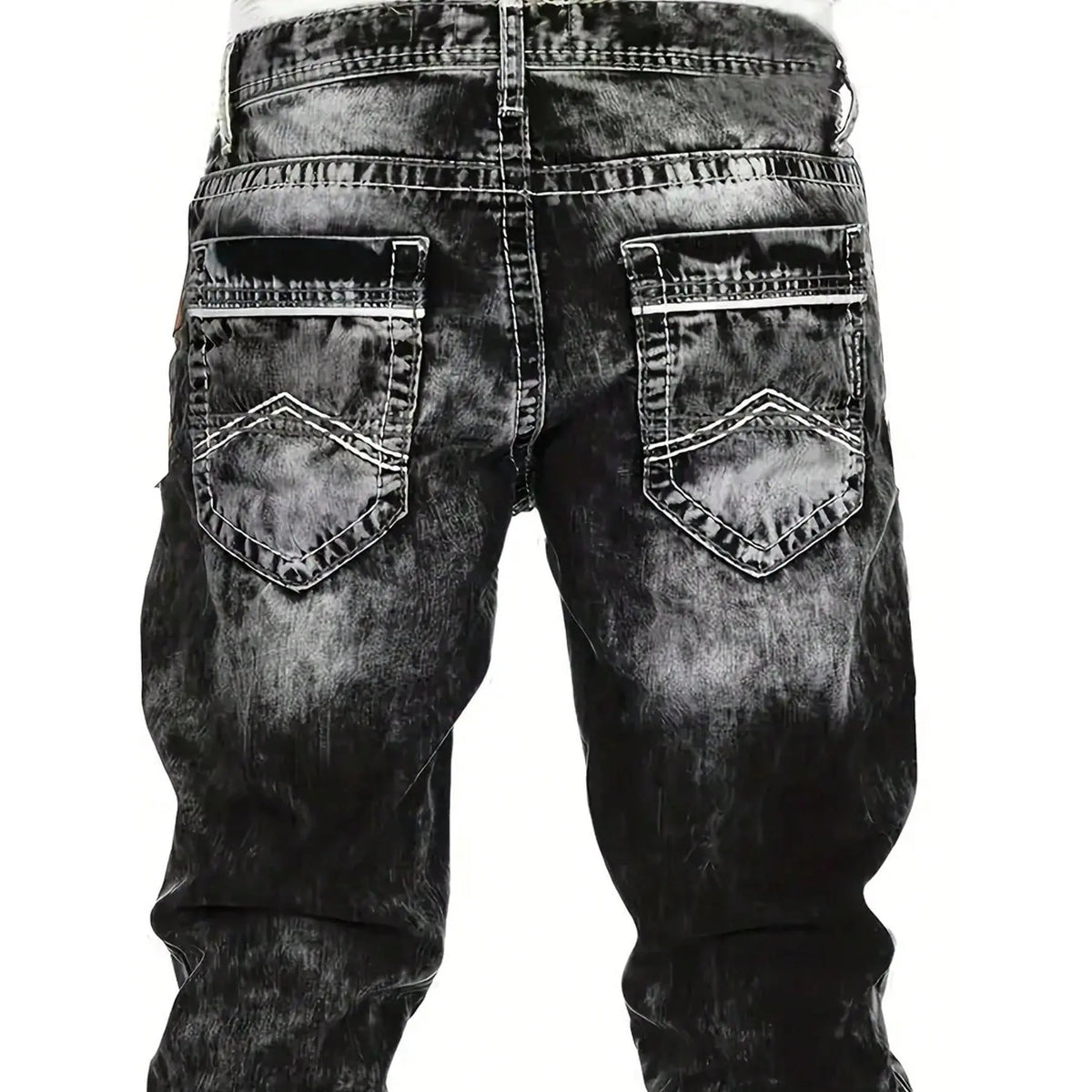 Herenjeans met rechte pijpen en vintage wassing