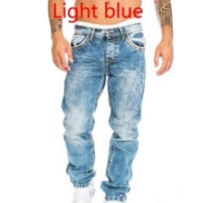Herenjeans met rechte pijpen en vintage wassing