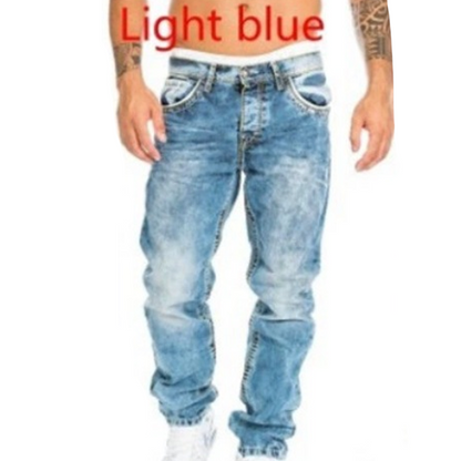 Herenjeans met rechte pijpen en vintage wassing