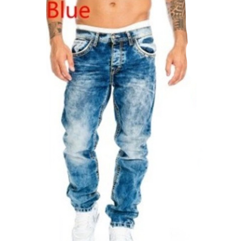 Herenjeans met rechte pijpen en vintage wassing