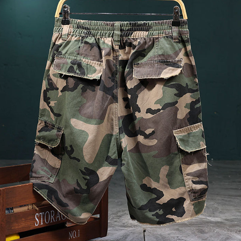 Camo cargoshort met studs voor heren