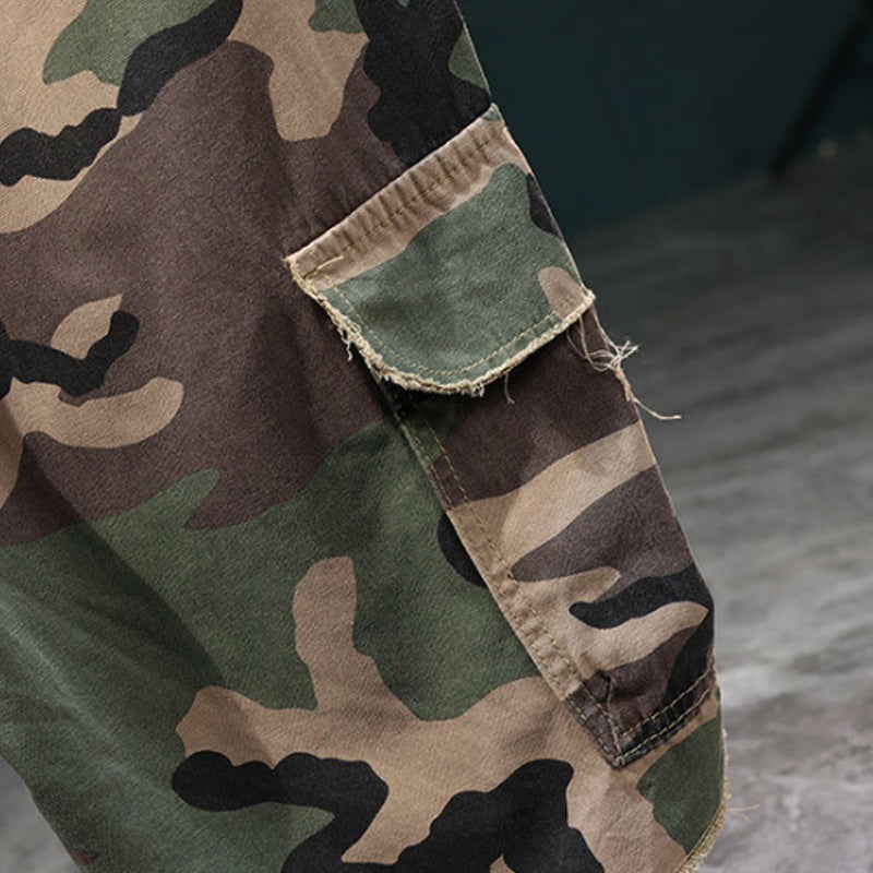 Camo cargoshort met studs voor heren