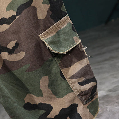 Camo cargoshort met studs voor heren